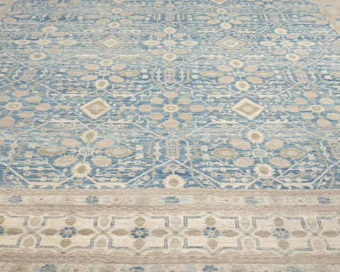 8x10 Blue Chobi Fine Quality Afghan Hand Knotted Wool Area Rug